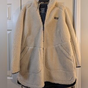 L.L. Bean Women's Cream Mountain Pile Fleece Coat 2X